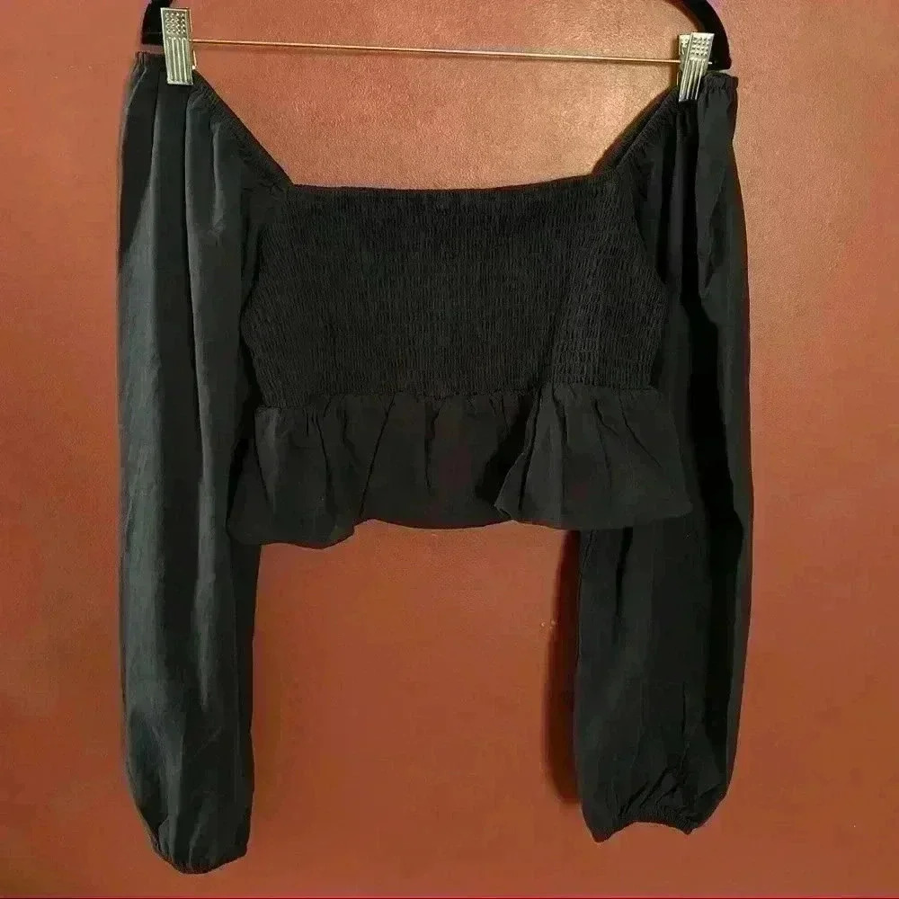 L.A Hearts Navy Blue Crop Long Sleeve NWT